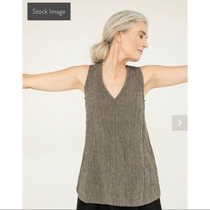 SOLD - Polly Tank in Linen Gauze, color Pepper, size M